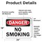 Signmission No Smoking Danger Sign, Vinyl Decal, 24in W x 18in L, 2PK OS-2PACK-DS-D-1824-L-19452 - alternate 2